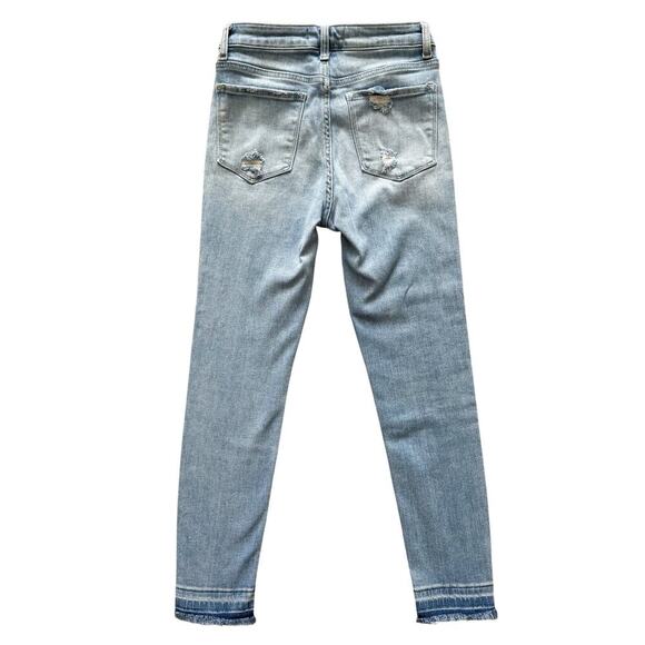 Vervet Skinny Jeans Women's Sz 27 Blue Raw hem High Rise Bodycon distressed - Picture 9 of 10